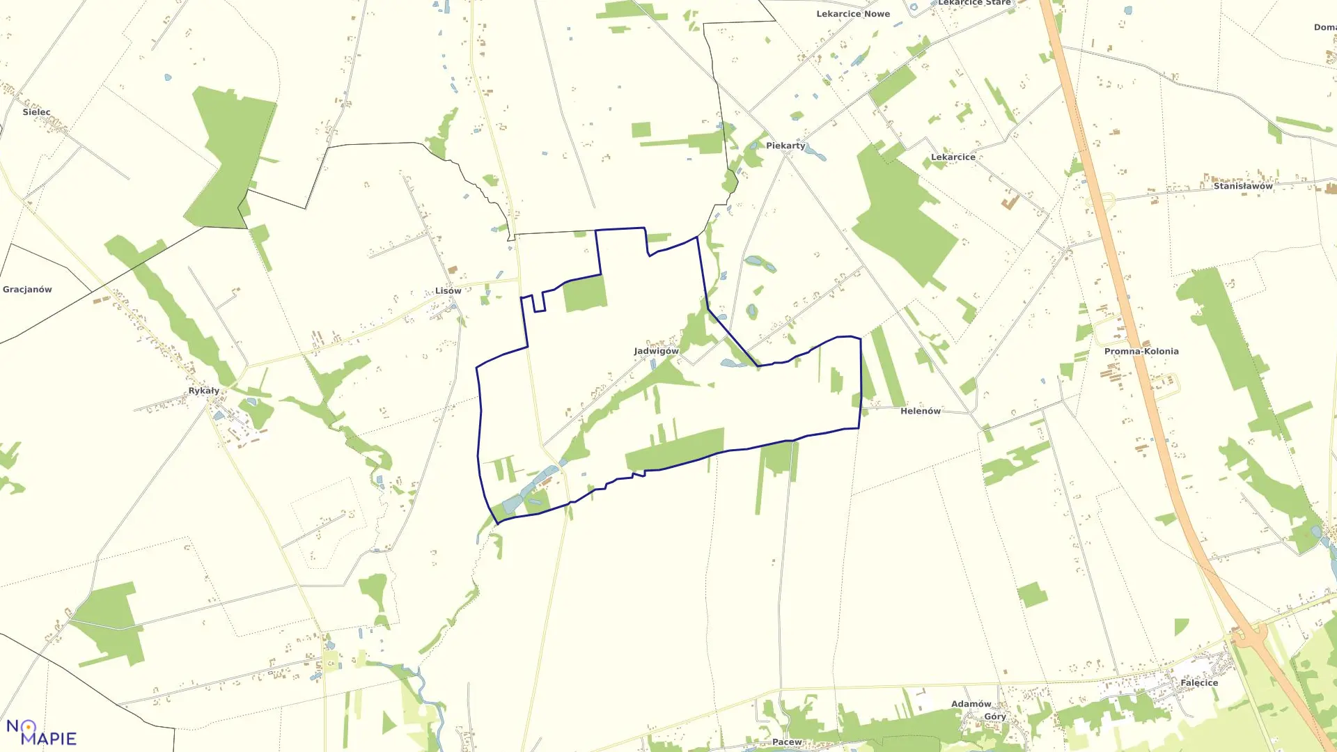 Mapa obrębu STRUPIECHÓW w gminie Promna